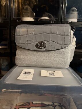 Coach Gray embossed croc leather cassie Crossbody 19